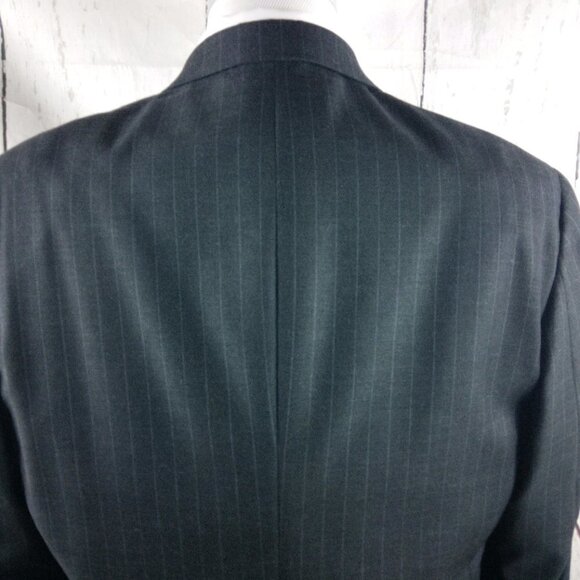Stafford Executive 44L Wool 2 Button Gray Striped Suit Blazer Jacket - Picture 6 of 10